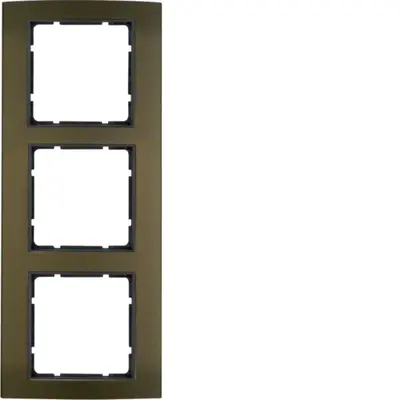 Berker afdekraam 3-voudig B3 bruin aluminium/antraciet mat (10133001)