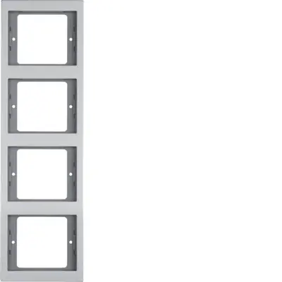 Berker afdekraam 4-voudig verticaal K5 aluminium (13437003)