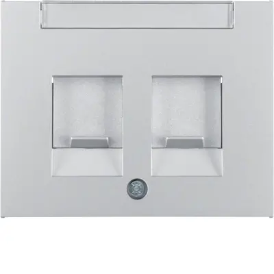 Berker centraalplaat modular jack 2-voudig K5 aluminium (11827003)