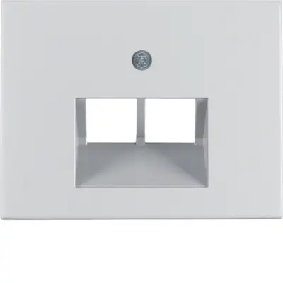 Berker centraalplaat RJ45 wandcontactdoos 2-voudig K5 aluminium (14097003)