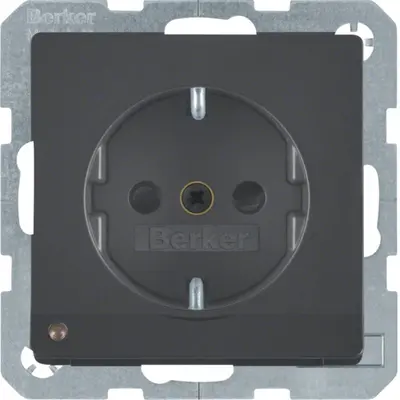 Berker wandcontactdoos randaarde kindveilig LED-orientatielicht Q1/Q3/Q7 antraciet (41096086)