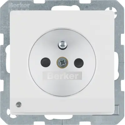Berker wandcontactdoos penaarde kindveilig LED-orientatielicht Q1/Q3/Q7 wit (6765106089)