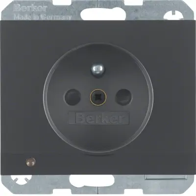 Berker wandcontactdoos penaarde kindveilig LED-orientatielicht K1 antraciet (6765107006)