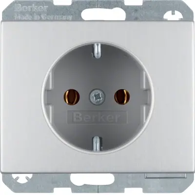 Berker wandcontactdoos randaarde K5 aluminium (47157003)