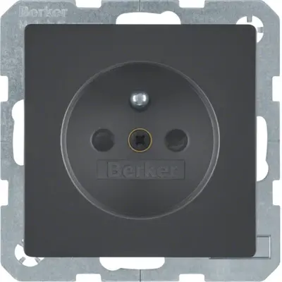 Berker wandcontactdoos penaarde kindveilig schroefklem Q1/Q3/Q7 antraciet (6765766086)