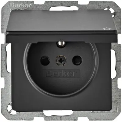 Berker wandcontactdoos penaarde kindveilig klapdeksel Q1/Q3/Q7 antraciet (6765836086)
