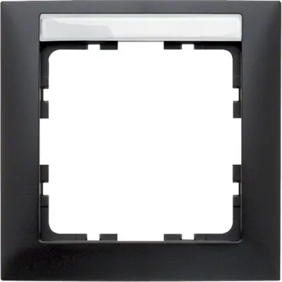 Berker afdekraam 1-voudig met tekstveld S1 antraciet mat (10119969)