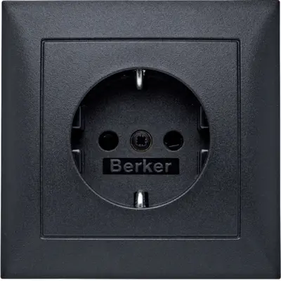 Berker wandcontactdoos randaarde kindveilig voor afzonderlijke montage S1/B3/B7 antraciet mat (47229949)