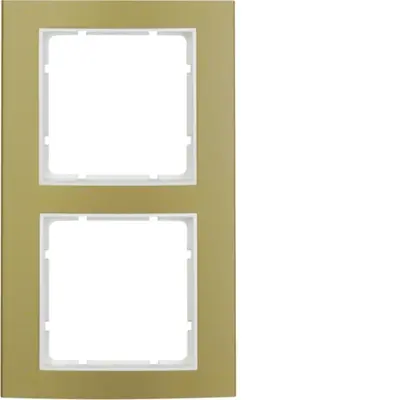 Berker afdekraam 2-voudig B3 goud aluminium/wit mat (10123046)