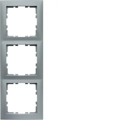Berker afdekraam 3-voudig S1 aluminium mat (10139939)