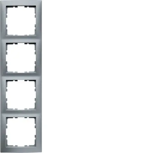 Berker afdekraam 4-voudig S1 aluminium mat (10149939)