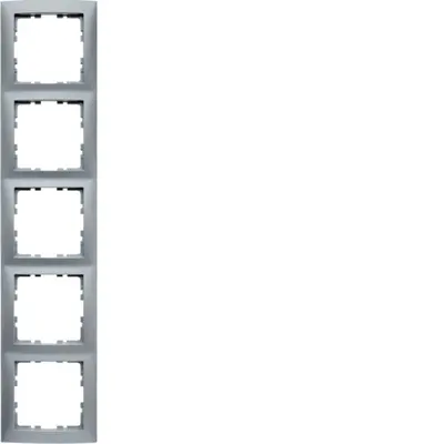 Berker afdekraam 5-voudig S1 aluminium mat (10159939)