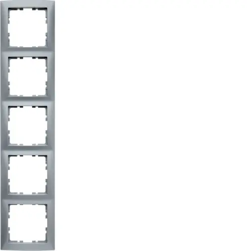 Berker afdekraam 5-voudig S1 aluminium mat (10159939)