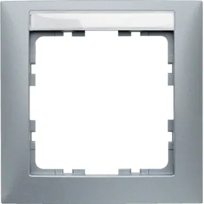 Berker afdekraam 1-voudig met tekstveld S1 aluminium mat (10119959)