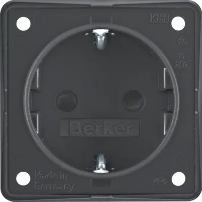 Berker Integro Flow wandcontactdoos randaarde kindveilig steekklemmen antraciet mat (947792505)