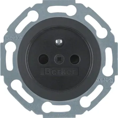 Berker wandcontactdoos penaarde kindveilig schroefklem 1930 zwart (67657901)