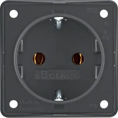 Berker Integro Flow wandcontactdoos randaarde steekklemmen antraciet mat (947782505)