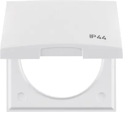 Berker Integro Flow afdekraam 1-voudig klapdeksel IP44 wit (918282599)