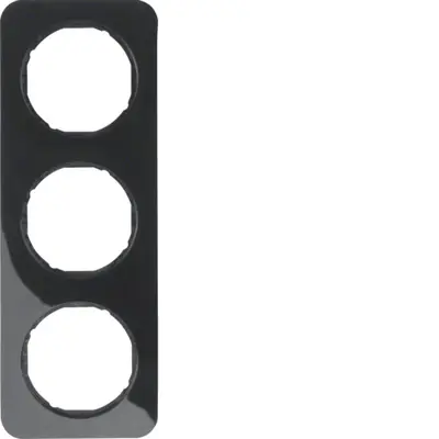Berker afdekraam 3-voudig R1 zwart (10132145)