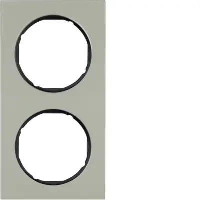 Berker afdekraam 2-voudig R3 edelstaal/zwart (10122204)