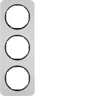 Berker afdekraam 3-voudig R1 aluminium zwart (10132184)