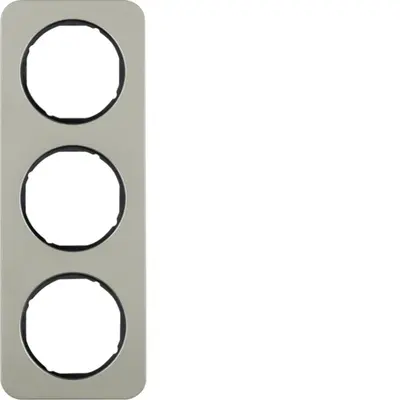 Berker afdekraam 3-voudig R1 edelstaal zwart (10132104)