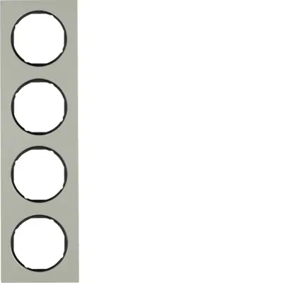 Berker afdekraam 4-voudig R3 edelstaal/zwart (10142204)