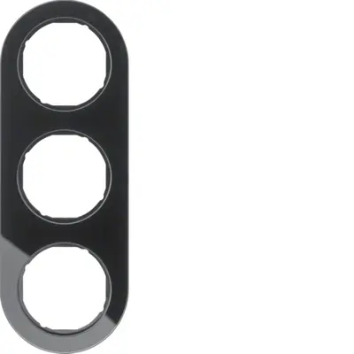Berker afdekraam 3-voudig R.Classic glas zwart (10132016)