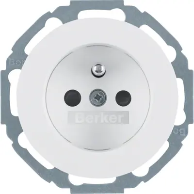 Berker wandcontactdoos penaarde kindveilig R.Classic wit (6768792089)