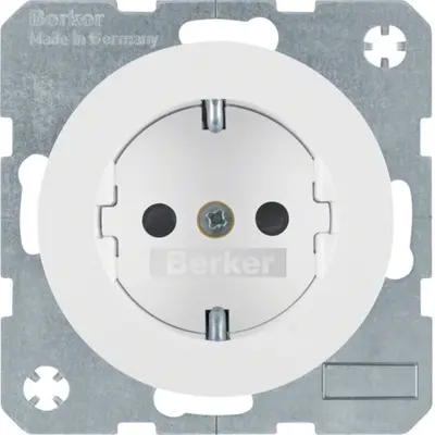Berker wandcontactdoos randaarde kindveilig schroefklem R1/R3 wit (41232089)