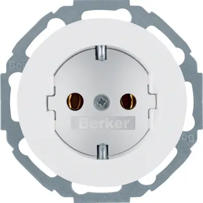 Berker wandcontactdoos randaarde 45 graden gedraaid R1/R3 wit (47272089)