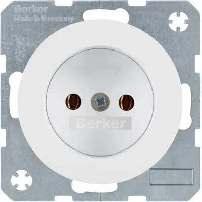 Berker wandcontactdoos zonder randaarde R1/R3/R8 wit (6167032089)