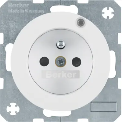 Berker wandcontactdoos penaarde kindveilig controle-LED R1/R3 wit (6765092089)