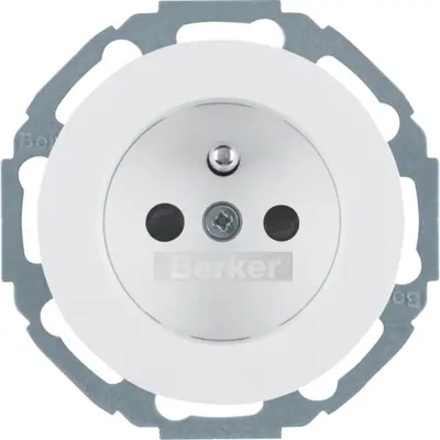 Berker wandcontactdoos penaarde kindveilig schroefklem R.Classic wit (6765792089)