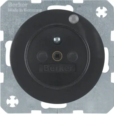 Berker wandcontactdoos penaarde kindveilig controle-LED R1/R3 zwart (6765092045)