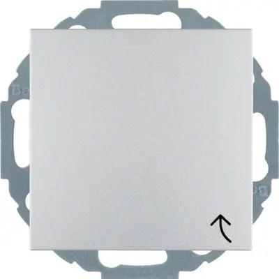 Berker wandcontactdoos randaarde kindveilig klapdeksel 45 graden draaibaar aluminium mat S1/B3/B7 aluminium mat (47441404)