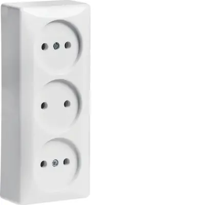 Berker opbouw wandcontactdoos 3-voudig zonder randaarde schroefklemmen wit (61604049)