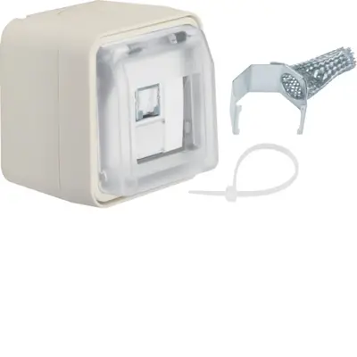 Berker W1 CAT6 RJ45 data wandcontactdoos compleet wit (14093502)