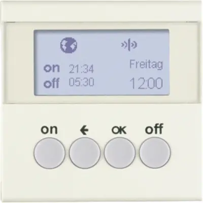 Berker KNX-RF schakelklok-opzetmod. berker S.1/B.3/B.7, wit glz. (85745282)