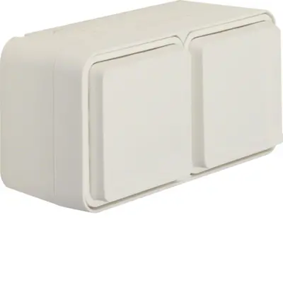 Berker W1 wandcontactdoos 2-voudig randaarde horizontaal compleet wit (47843512)