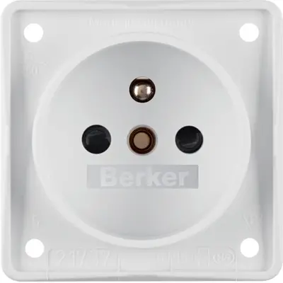 Berker Integro Flow wandcontactdoos penaarde kindveilig wit mat (961952502)