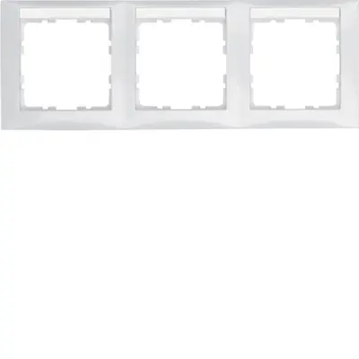 Berker afdekraam 3-voudig horizontaal met tekstveld S1 wit glans (10238919)