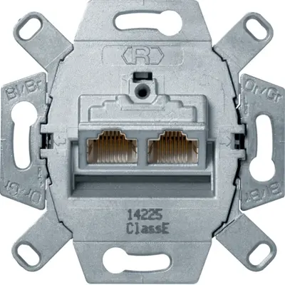 Berker RJ45 data wandcontactdoos CAT6E 2-voudig (455501)