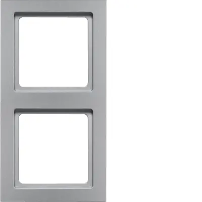 Berker afdekraam 2-voudig Q3 aluminium (10126094)