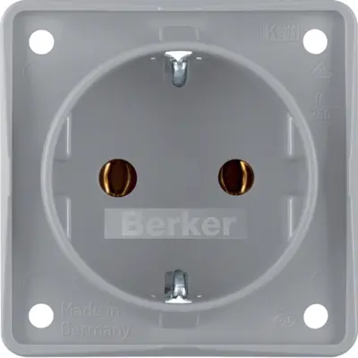 Berker Integro Flow wandcontactdoos randaarde steekklemmen grijs mat (947782506)