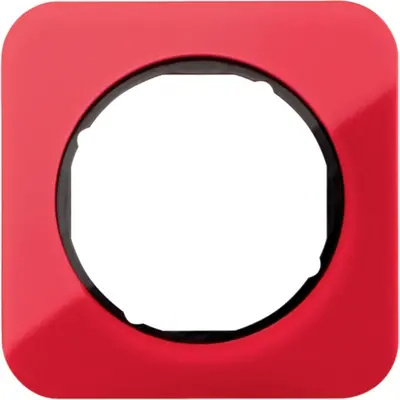 Berker afdekraam 1-voudig R1 transparant rood acryl zwart (10112344)