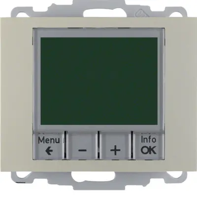 Berker thermostaat met display en maakcontact K5 edelstaal (20447104)