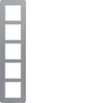 Berker afdekraam 5-voudig Q7 aluminium (10156074)