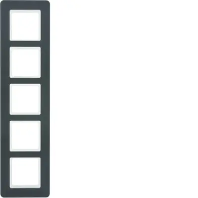 Berker afdekraam 5-voudig Q7 antraciet (10156186)