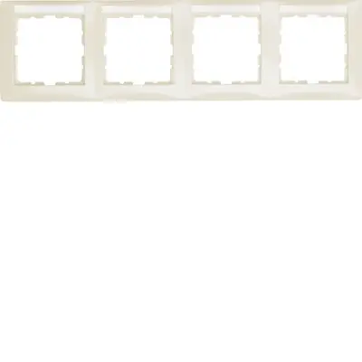 Berker afdekraam 4-voudig horizontaal met tekstveld S.1 creme glans (10248912)